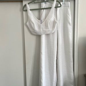 ADELAIDE TWO PIECE WIDE LEG SET IN WHITE